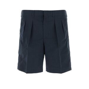 TOM FORD Pleated Cotton Gabardine Shorts Men BLUE Pants